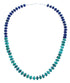 Genuine Sterling Silver Turquoise and Lapis Bead Necklace KX120920